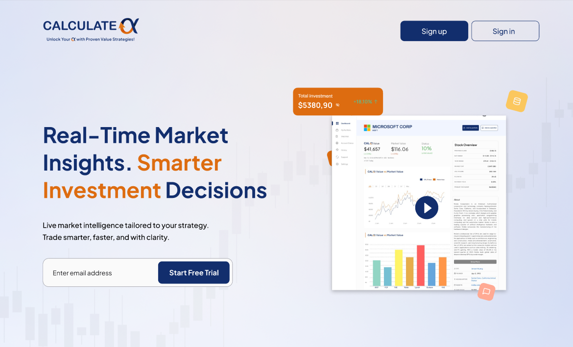 Calculate Alpha – Stock Intrinsic Value Platform - Image 1